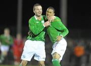 24 November 2009; Philip Roberts, right, Republic of Ireland, celebrates after scoring his side's 2nd goal with team-mate Mickey Drennan. U16 International Friendly, Republic of Ireland v Czech Republic, Rock Celtic FC, Louth. Photo by Sportsfile