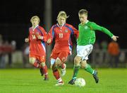 24 November 2009; Kealan Dillon, Republic of Ireland, in action against Michal Holub, Czech Republic. U16 International Friendly, Republic of Ireland v Czech Republic, Rock Celtic FC, Louth. Photo by Sportsfile