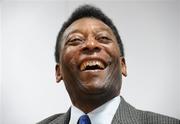 26 November 2009; Brazilian soccer legend Pelé speaking at a press conference during a visit to Our Lady’s Children’s Hospital, Crumlin, Dublin. Picture credit: Pat Murphy / SPORTSFILE