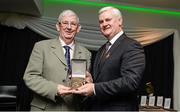 5 February 2016; Uachtarán Chumann Lúthchleas Gael Aogán Ó Fearghail presents Martin Rowe with the Best GAA Photograph Award. 2015 GAA MacNamee Awards. Croke Park, Dublin. Picture credit: Piaras Ó Mídheach / SPORTSFILE