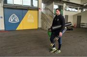 6 February 2016; David Breen, Na Piarsaigh, arrives for the game. AIB GAA Hurling Senior Club Championship, Semi-Final, Oulart the Ballagh v Na Piarsaigh. Semple Stadium, Thurles, Co. Tipperary. Picture credit: Diarmuid Greene / SPORTSFILE