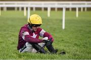 6 February 2016; Jockey Ruby Walsh after falling from Valseur Lido over the last in the Irish Gold Cup. Horse Racing from Leopardstown. Leopardstown, Co. Dublin. Picture credit: Ramsey Cardy / SPORTSFILE