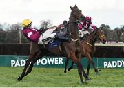 6 February 2016; Jockey Ruby Walsh falls from Valseur Lido over the last whilst in the lead in Irish Gold Cup. Horse Racing from Leopardstown. Leopardstown, Co. Dublin. Picture credit: Ramsey Cardy / SPORTSFILE