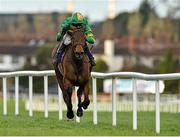 6 February 2016; Carlingford Lough, with Mark Walsh up, on their way to winning the Irish Gold Cup. Horse Racing from Leopardstown. Leopardstown, Co. Dublin. Picture credit: Matt Browne / SPORTSFILE