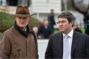 6 February 2016; Trainer Willie Mullins and Ciaran McManus at Leopardstown. Horse Racing from Leopardstown. Leopardstown, Co. Dublin. Picture credit: Matt Browne / SPORTSFILE