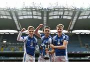 6 February 2016; Killian Spillane, Adrian Spillane and Pat Spillane, Templenoe, following their victory. AIB GAA Football All-Ireland Junior Club Championship Final, Ardnaree Sarsfields, Mayo, v Templenoe, Kerry. Croke Park, Dublin. Picture credit: Stephen McCarthy / SPORTSFILE