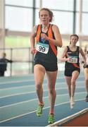 6 February 2016; Emma O'Brien, Sli Cualann AC, in action during the Senior Women's 1500m. GloHealth National Indoor League Final. AIT, Dublin Rd, Athlone, Co. Westmeath. Picture credit: Sam Barnes / SPORTSFILE