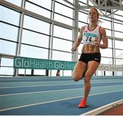 6 February 2016; Mary Horgan, Crusaders, on their way to winning Senior Women's Guest 800m. GloHealth National Indoor League Final. AIT, Dublin Rd, Athlone, Co. Westmeath. Picture credit: Sam Barnes / SPORTSFILE
