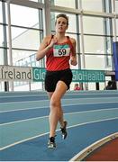 6 February 2016; Orlagh O'Connor, Drogheda and District A.C, in action during the Senior Women's Guest 800m. GloHealth National Indoor League Final. AIT, Dublin Rd, Athlone, Co. Westmeath. Picture credit: Sam Barnes / SPORTSFILE