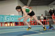 6 February 2016; Sinead Tracey, Craughwell A.C., on their way to winning the Senior Women's League 200m. GloHealth National Indoor League Final. AIT, Dublin Rd, Athlone, Co. Westmeath. Picture credit: Sam Barnes / SPORTSFILE