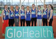 6 February 2016; Dublin City Harriers, Women's senior league bronze medallists. GloHealth National Indoor League Final. AIT, Dublin Rd, Athlone, Co. Westmeath Picture credit: Sam Barnes / SPORTSFILE
