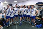 6 February 2016; St Mary's players, from left, Denis Daly, Conor O'Shea, Bryan Sheehan, Aidan Walsh, Daniel Daly, Conor Quirke and Paul O'Donoghue following their side's victory. AIB GAA Football All-Ireland Intermediate Club Championship Final, Hollymount-Carramore, Mayo, v St Mary's, Kerry. Croke Park, Dublin. Picture credit: Stephen McCarthy / SPORTSFILE