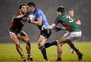 6 February 2016; Paddy Andrews, Dublin, in action against Tom Parsons, left, and Ger Cafferkey, Mayo. Allianz Football League, Division 1, Round 2, Mayo v Dublin. Elverys MacHale Park, Castlebar, Co. Mayo. Picture credit: Ray McManus / SPORTSFILE