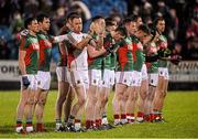 6 February 2016; Goalkeeper Rob Hennelly and his Mayo teammates applaud the career of the late Fr Peter Quinn who died during the week. Allianz Football League, Division 1, Round 2, Mayo v Dublin. Elverys MacHale Park, Castlebar, Co. Mayo. Picture credit: Ray McManus / SPORTSFILE