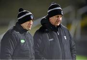 6 February 2016; Kieran McGeeney. Armagh manager, left, along with Pete Campbell, team Physicologist. Allianz Football League, Division 2, Round 2, Armagh v Laois. Athletic Grounds, Armagh. Picture credit: Oliver McVeigh / SPORTSFILE