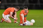 6 February 2016; A disappointed Mark Shields. Armagh after the final whistle. Allianz Football League, Division 2, Round 2, Armagh v Laois. Athletic Grounds, Armagh.. Picture credit: Oliver McVeigh / SPORTSFILE