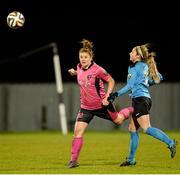 6 February 2016; Ciara Rossiter, Wexford Youths WAFC, in action against Julie Ann Russell, UCD Waves. Continental Tyres Women's National League, Wexford Youths WAFC v UCD Waves. Ferrycarrig Park, Co. Wexford. Picture credit: Seb Daly / SPORTSFILE