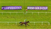 6 February 2016; Carlingford Lough, with Mark Walsh up, crosses the line to win the Irish Gold Cup. Horse Racing from Leopardstown. Leopardstown, Co. Dublin. Picture credit: Brendan Moran / SPORTSFILE