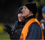 6 February 2016; Dublin manager Jim gavin in conversation with selector Mick Deegan near the end of the game. Allianz Football League, Division 1, Round 2, Mayo v Dublin. Elverys MacHale Park, Castlebar, Co. Mayo. Picture credit: Ray McManus / SPORTSFILE
