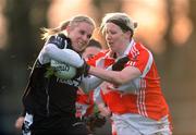 29 November 2009; Emer Walsh, Donoughmore, in action against Michelle Grimes, Donamoyne. Tesco All-Ireland Ladies Senior Club Championship Final, Donoughmore, Cork v Donamoyne, Monaghan, St. Rynagh's GAA Club, Banagher, Co. Offaly. Picture credit: Stephen McCarthy / SPORTSFILE