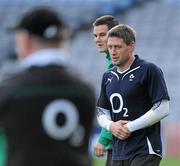 27 November 2009; Ireland out-halves Ronan O'Gara and Jonathan Sexton watched by head coach Declan Kidney during the Ireland Rugby Captain's Run ahead of their Autumn International Guinness Series 2009 match against South Africa on Saturday. Croke Park, Dublin. Picture credit: Brendan Moran / SPORTSFILE