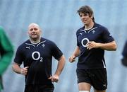 27 November 2009; Ireland's Donncha O'Callaghan and John Hayes, left, during the Ireland Rugby Captain's Run ahead of their Autumn International Guinness Series 2009 match against South Africa on Saturday. Croke Park, Dublin. Picture credit: Brian Lawless / SPORTSFILE