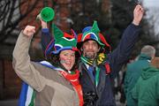 28 November 2009; South Africa supporters Christine and Bruno Maini, from Grahamstone, South Africa, living in Ennis, Co. Clare, before the game. Supporters at the Ireland v South Africa match. Croke Park, Dublin. Picture credit: Pat Murphy / SPORTSFILE