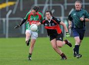 29 November 2009; Erica Jennings, Clonakilty, in action against Aisling Ewing, Drumcliffe/Rosses Point. Tesco All-Ireland Ladies Junior Club Championship Final, Clonakilty v Drumcliffe/Rosses Point, Dr. Cullen Park, Carlow. Picture credit: Matt Browne / SPORTSFILE
