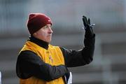 29 November 2009; St. Gall's Manager, Lenny Harbinson, issues instructions from the sideline. AIB GAA Football Ulster Club Senior Championship Final, St. Gall's v Loup, Páirc Esler, Newry, Co. Down. Picture credit: Oliver McVeigh / SPORTSFILE