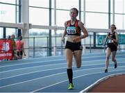 7 February 2016; Rachel Browne, Sli Cualann A.C., in action during the Womens 800m. GloHealth AAI Games. AIT, Dublin Rd, Athlone, Co. Westmeath. Picture credit: Sam Barnes / SPORTSFILE