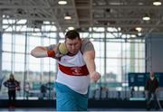 7 February 2016; Sean Breathnach, Galways City Harriers, in action during the Men's Shot Put. AIT, Dublin Rd, Athlone, Co. Westmeath. Picture credit: Sam Barnes / SPORTSFILE