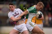 7 February 2016; Jason Gettings, Offaly, in action against Neil Flynn, Kildare. Allianz Football League, Division 3, Round 2, Kildare v Offaly. St Conleth's Park, Newbridge, Co. Kildare. Photo by Sportsfile