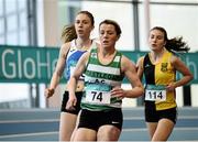 7 February 2016; Pictured in action during the Women's 3000m are, from left, Aisling Joyce, Claremorris A.C., Kathryn Casserly, Castlegar A.C and Aoibhe Richardson, Kilkenny City Harriers. AIT, Dublin Rd, Athlone, Co. Westmeath. Picture credit: Sam Barnes / SPORTSFILE
