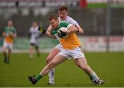 7 February 2016; Brian Darby, Offaly, in action against Adam Tyrell, Kildare. Allianz Football League, Division 3, Round 2, Kildare v Offaly. St Conleth's Park, Newbridge, Co. Kildare. Photo by Sportsfile
