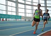 7 February 2016; Peter Gaffney, Metro/ St. Brigid's A.C, left, and Damien Landers, Ennis Track A.C.,in action during the Men's 800m. GloHealth AAI Games. AIT, Dublin Rd, Athlone, Co. Westmeath. Picture credit: Sam Barnes / SPORTSFILE