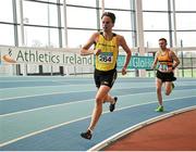 7 February 2016; Will Rial, East London University,  in action during the Men's 3000m. GloHealth AAI Games. AIT, Dublin Rd, Athlone, Co. Westmeath. Picture credit: Sam Barnes / SPORTSFILE