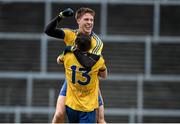 7 February 2016; Ronan Daly and Ciaran Murtagh, no.13, Roscommon, celebrate after victory over Kerry. Allianz Football League, Division 1, Round 2, Kerry v Roscommon. Fitzgerald Stadium, Killarney, Co. Kerry. Picture credit: Diarmuid Greene / SPORTSFILE