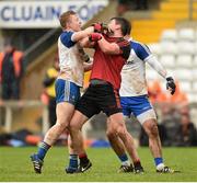 7 February 2016; Colin Walshe, Monaghan, in action against Peter Turley, Down. Allianz Football League, Division 1, Round 2, Monaghan v Down. St Tiernach's Park, Clones, Co. Monaghan. Picture credit; Philip Fitzpatrick / SPORTSFILE