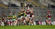7 February 2016; Backs and forwards from both teams contest a dropping ball, from a 65, in the last seconds of the game. AIB GAA Hurling All-Ireland Junior Club Championship Final, Eoghan Rua v Glenmore. Croke Park, Dublin. Picture credit: Ray McManus / SPORTSFILE