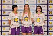 1 June 2016; Lidl National Football League Division 4 Team of the League 2016 Louth players, from left, Paula Murray, Kate Flood and Michelle McMahon at the Lidl Ladies Team of The Leagues Award Night. The Lidl Teams of the League were presented at Croke Park with 60 players recognised for their performances throughout the 2016 Lidl National Football League Campaign. The 4 teams were selected by opposition managers who selected the best players in their position with the players receiving the most votes being selected in their position. Croke Park, Dublin. Photo by Cody Glenn/Sportsfile