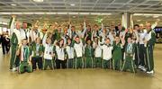 2 December 2009; Members of the Ireland Taekwon-Do team on their arrival in Dublin Airport from the Taekwon-Do World Championships in Argentina.The 36 strong team won a total of 11 medals, 2 Gold, 3 Silver and 6 Bronze. Dublin Airport, Dublin. Picture credit: Brendan Moran / SPORTSFILE