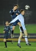 2 December 2009; Conor Larkin, Salthill Devon, in action against Sean Houston, UCD. Under-20 Dr. Tony O’Neill League of Ireland Cup Final, UCD v Salthill Devon, UCD Bowl, Belfield, Dublin. Picture credit: David Maher / SPORTSFILE