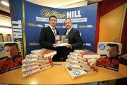 3 December 2009; Cork hurler Donal Og Cusack, left, with David Hood, Public Relations Director with Williamhill.com, after Cusack's autobiography &quot;Come What May&quot; was announced as the winner of the 2009 Williamhill.com Irish Sports Book of the Year. William Hill Bookmakers, Dame Street, Dublin. Picture credit: Matt Browne / SPORTSFILE
