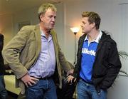 3 December 2009; Gillette ambassador and Irish rugby captain Brian O’Driscoll meets Top Gear presenter Jeremy Clarkson after getting a close shave at the Gillette Grooming Room on the opening night of Top Gear Live at the RDS. The star received a great reaction as he popped into freshen up after his recent heroics for Ireland in the Autumn Internationals. The Gillette Grooming Room will feature at Top Gear Live right up to the final show on Sunday. RDS, Dublin. Picture credit: Brendan Moran / SPORTSFILE