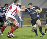 4 December 2009; Moray Low, Warriors, in action against Ryan Caldwell, Ulster. Celtic League, Ulster v Warriors, Ravenhill Park, Belfast, Co. Antrim. Picture credit: Oliver McVeigh / SPORTSFILE