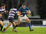5 December 2009; Robert Sweeney, St Mary's College, in action against Arthur Lyons, 3, and Michael Carroll, Blackrock College. AIB League Division 1, St Mary's College v Blackrock College, Templeville Road, Dublin. Picture credit: Matt Browne / SPORTSFILE