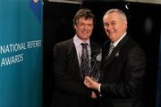 5 December 2009; Referee Tony Carroll, left, from County Offaly, is presented with his award for developing referee in hurling by Uachtarán CLG Criostóir Ó Cuana. National Referee Awards Banquet 2009, Croke Park, Dublin. Photo by Sportsfile