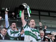 6 December 2009; Portlaoise captain Brian McCormack celebrates after victory over Garrycastle. AIB GAA Football Leinster Club Senior Championship Final, Garrycastle, Offaly, v Portlaoise, Laois, O'Connor Park, Tullamore, Co. Offaly. Picture credit: David Maher / SPORTSFILE