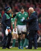 7 February 2016; Ireland's Tommy O'Donnell leaves the pitch with an injury. RBS Six Nations Rugby Championship 2016, Ireland v Wales. Aviva Stadium, Lansdowne Road, Dublin. Picture credit: Ramsey Cardy / SPORTSFILE