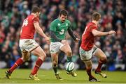 7 February 2016; Jared Payne, Ireland, in action against George North, left, and Liam Williams, Wales. RBS Six Nations Rugby Championship 2016, Ireland v Wales. Aviva Stadium, Lansdowne Road, Dublin. Picture credit: Ramsey Cardy / SPORTSFILE
